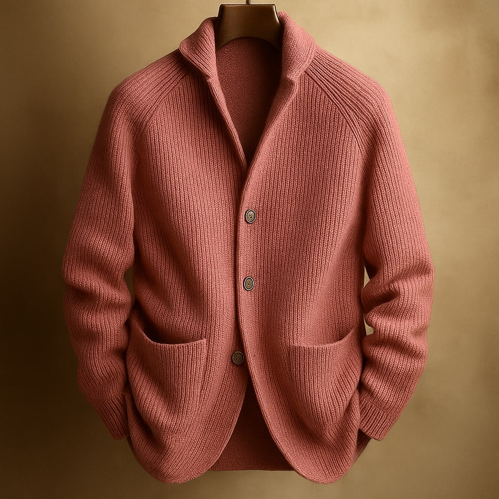Cardigan boutonné pour hommes à col montant | Idéal pour l'automne au quotidien