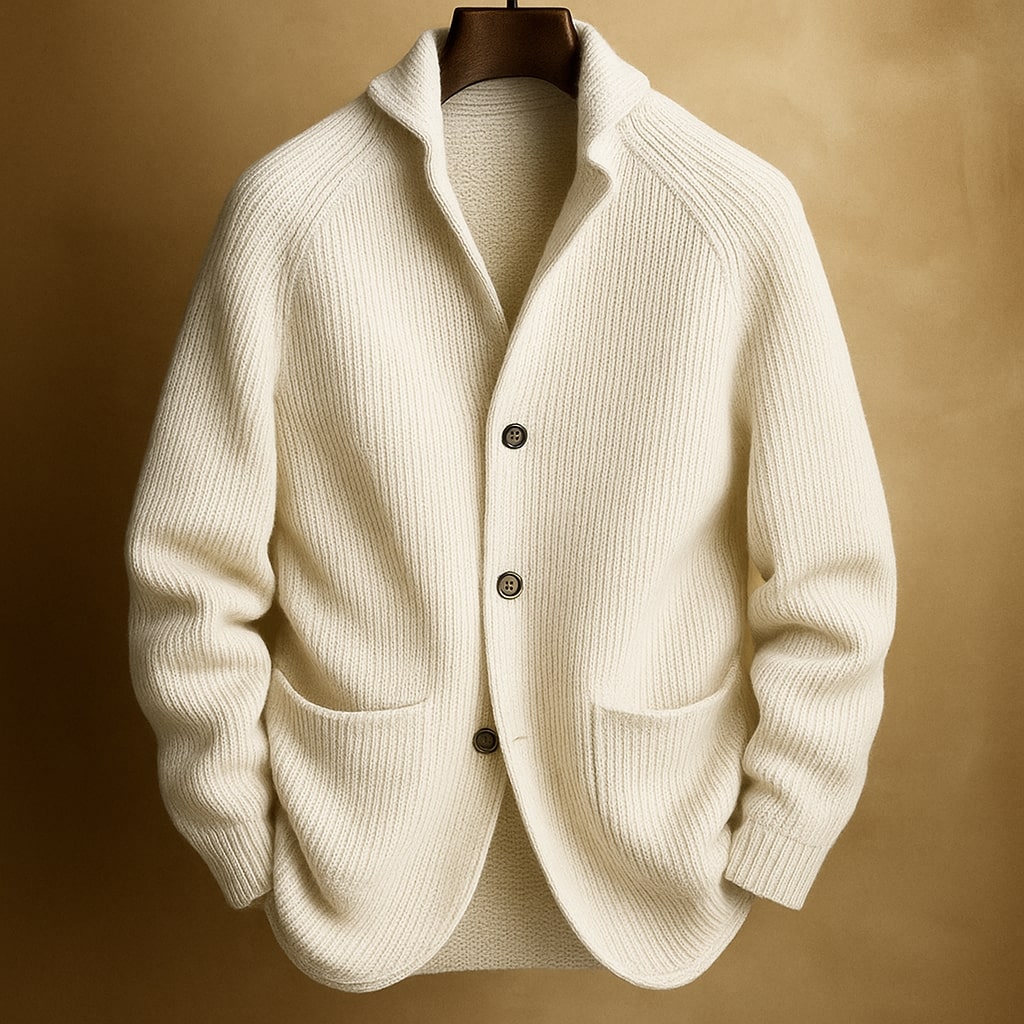 Cardigan boutonné pour hommes à col montant | Idéal pour l'automne au quotidien