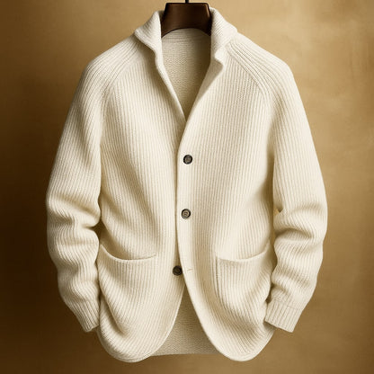 Cardigan boutonné pour hommes à col montant | Idéal pour l'automne au quotidien