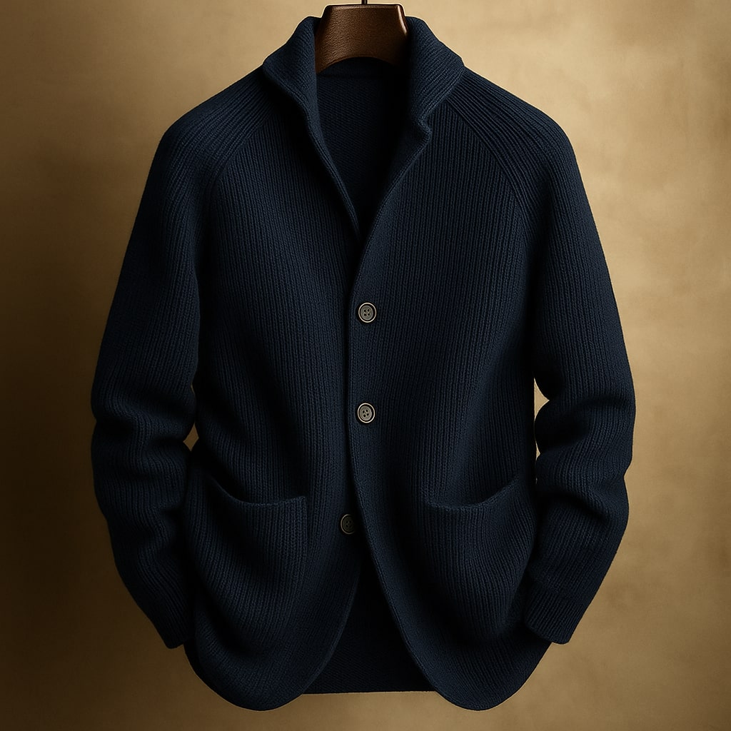 Cardigan boutonné pour hommes à col montant | Idéal pour l'automne au quotidien