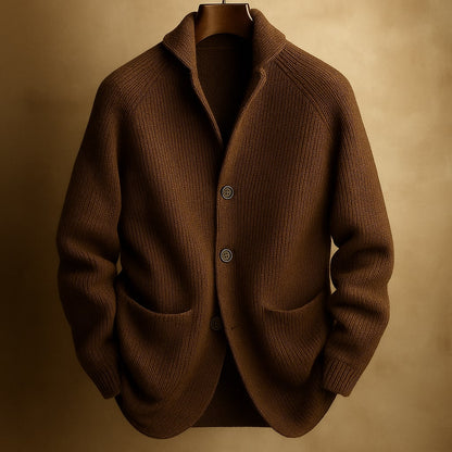 Cardigan boutonné pour hommes à col montant | Idéal pour l'automne au quotidien