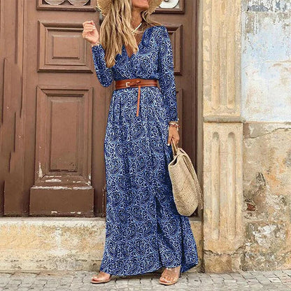 Robe Longue Rouge à Imprimé Bohème pour Femme | Idéale pour les Festivals d'Été