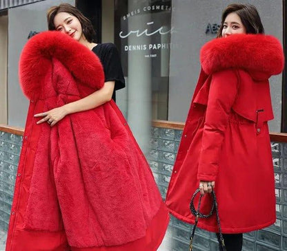 Manteau Long avec Capuche et Col Imitation Fourrure pour Femme | Idéal pour l’Hiver