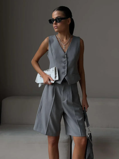 Ensemble Débardeur Et Short 2 Pièces Avec Coupe Coordonnée Pour Femme | Idéal Pour La Saison Estivale