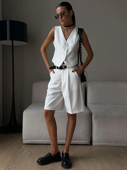 Ensemble Débardeur Et Short 2 Pièces Avec Coupe Coordonnée Pour Femme | Idéal Pour La Saison Estivale