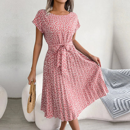 Robe d’Été à Motif Fleuri Bleu avec Coupe Aérée pour Femme | Idéale pour les Journées Chaudes