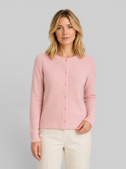 Cardigan boutonné à col rond pour femmes