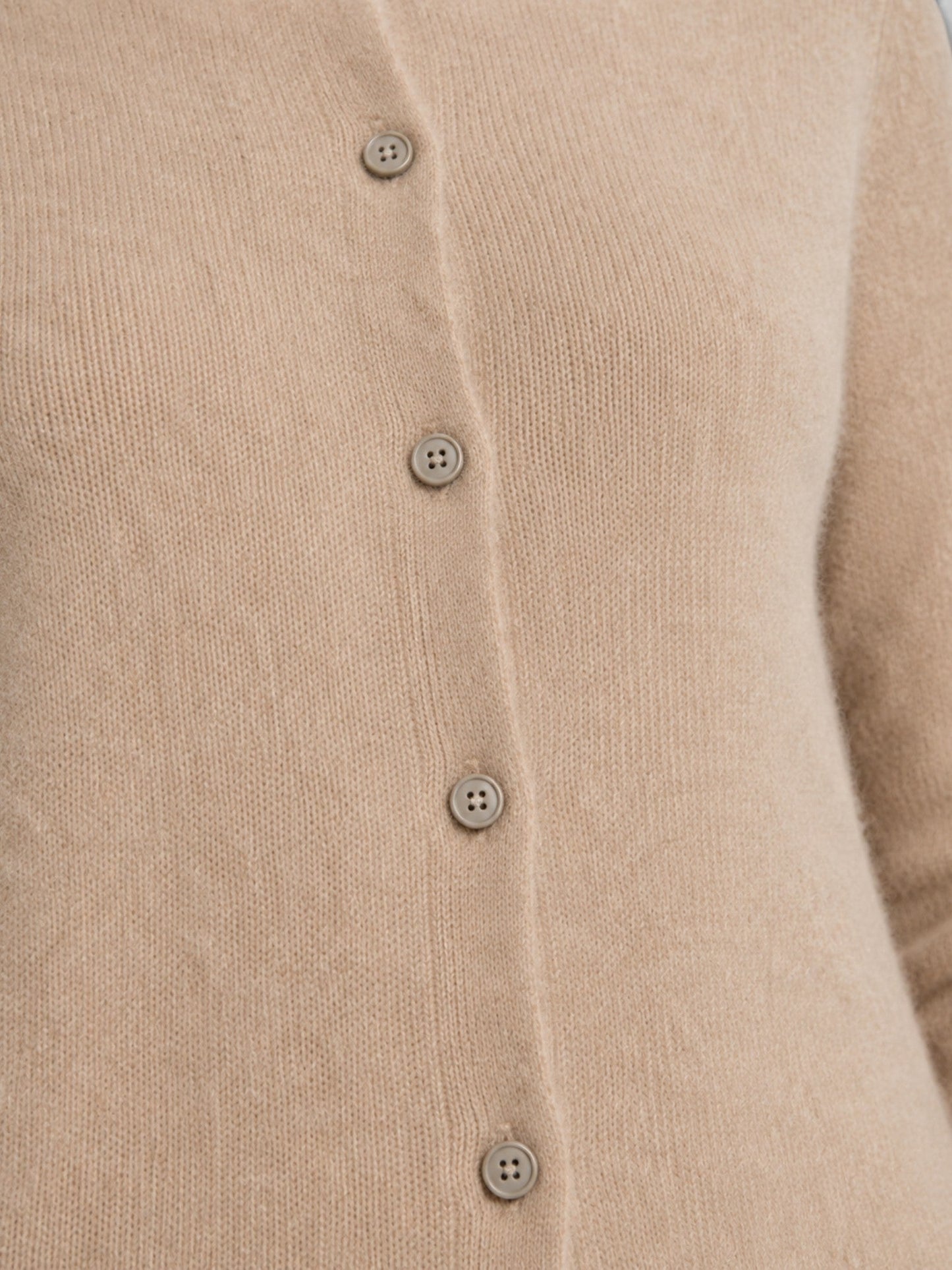 Cardigan boutonné à col rond pour femmes