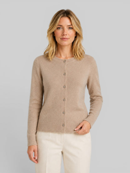 Cardigan boutonné à col rond pour femmes