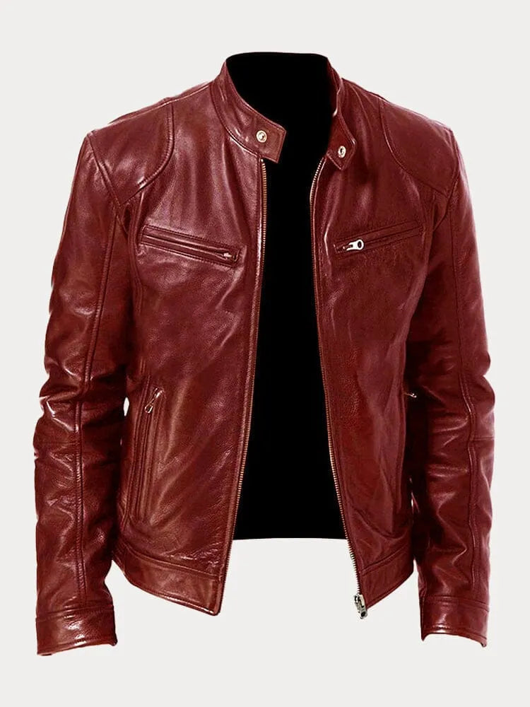Veste motard zippée pour hommes