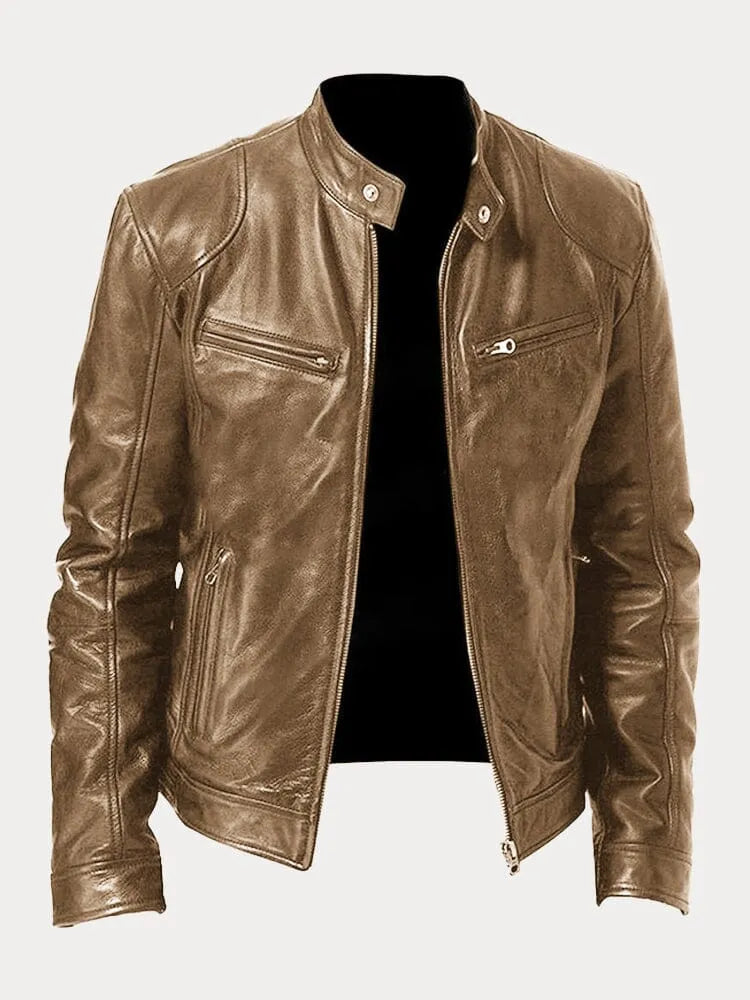 Veste motard zippée pour hommes