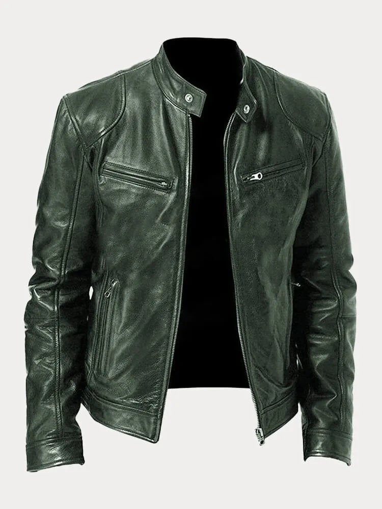 Veste motard zippée pour hommes