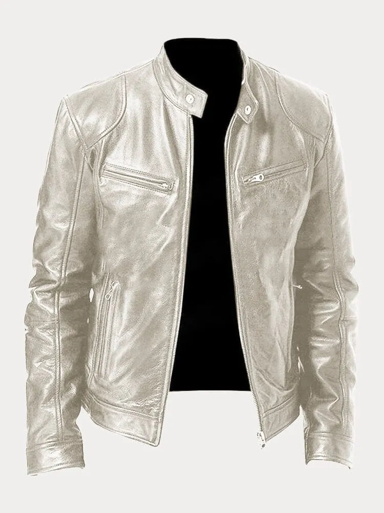 Veste motard zippée pour hommes