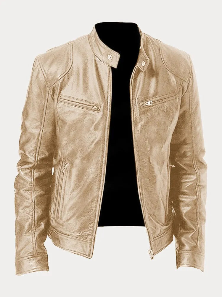 Veste motard zippée pour hommes