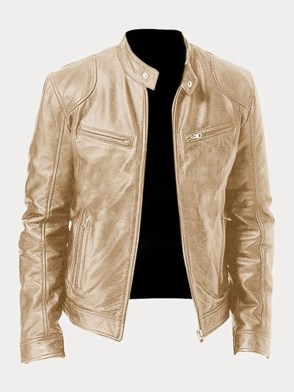 Veste motard zippée pour hommes