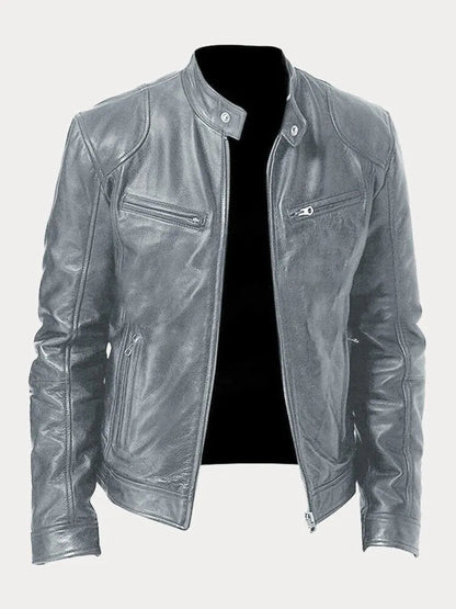 Veste motard zippée pour hommes