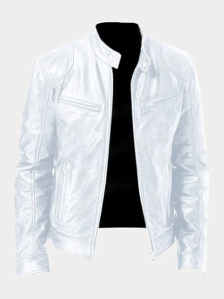 Veste motard zippée pour hommes