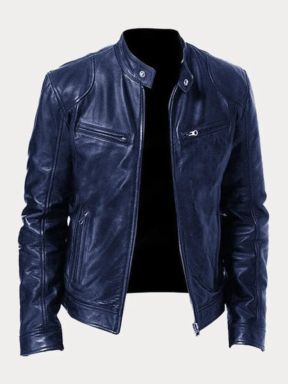 Veste motard zippée pour hommes
