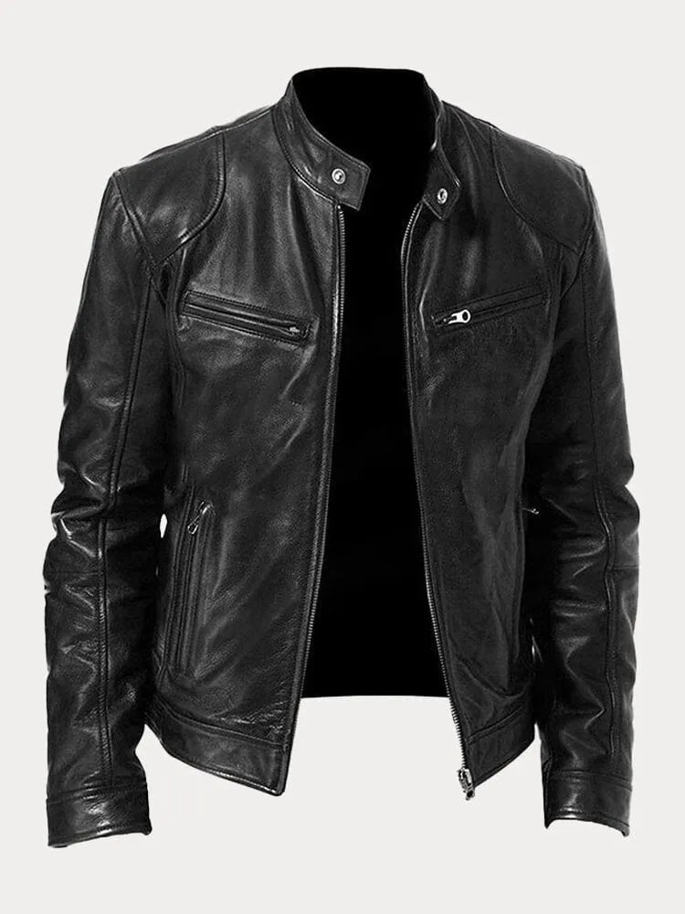 Veste motard zippée pour hommes