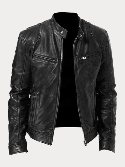 Veste motard zippée pour hommes