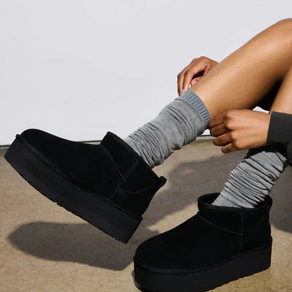 Bottines À Plateforme Noires Pour Femme | Idéales Pour La Saison Froide