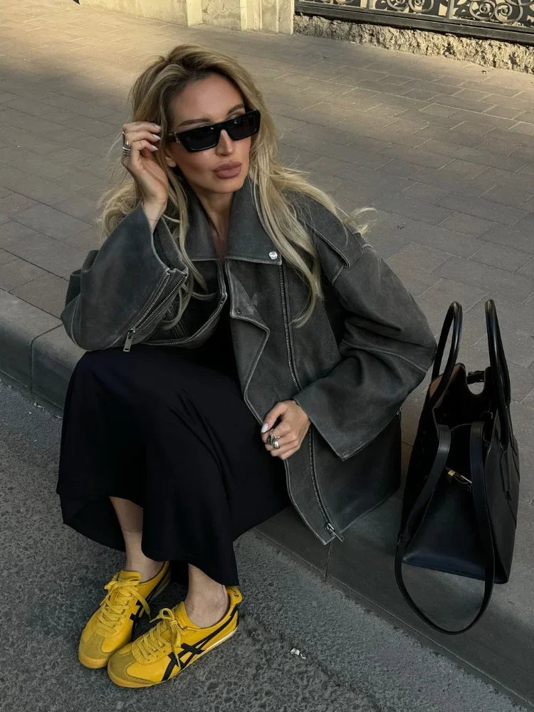Veste Avec Coupe Ample Et Poches Zippées Pour Femmes | Idéal Pour La Saison D’Automne