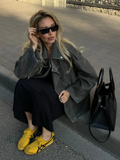 Veste Avec Coupe Ample Et Poches Zippées Pour Femmes | Idéal Pour La Saison D’Automne