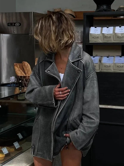 Veste Avec Coupe Ample Et Poches Zippées Pour Femmes | Idéal Pour La Saison D’Automne