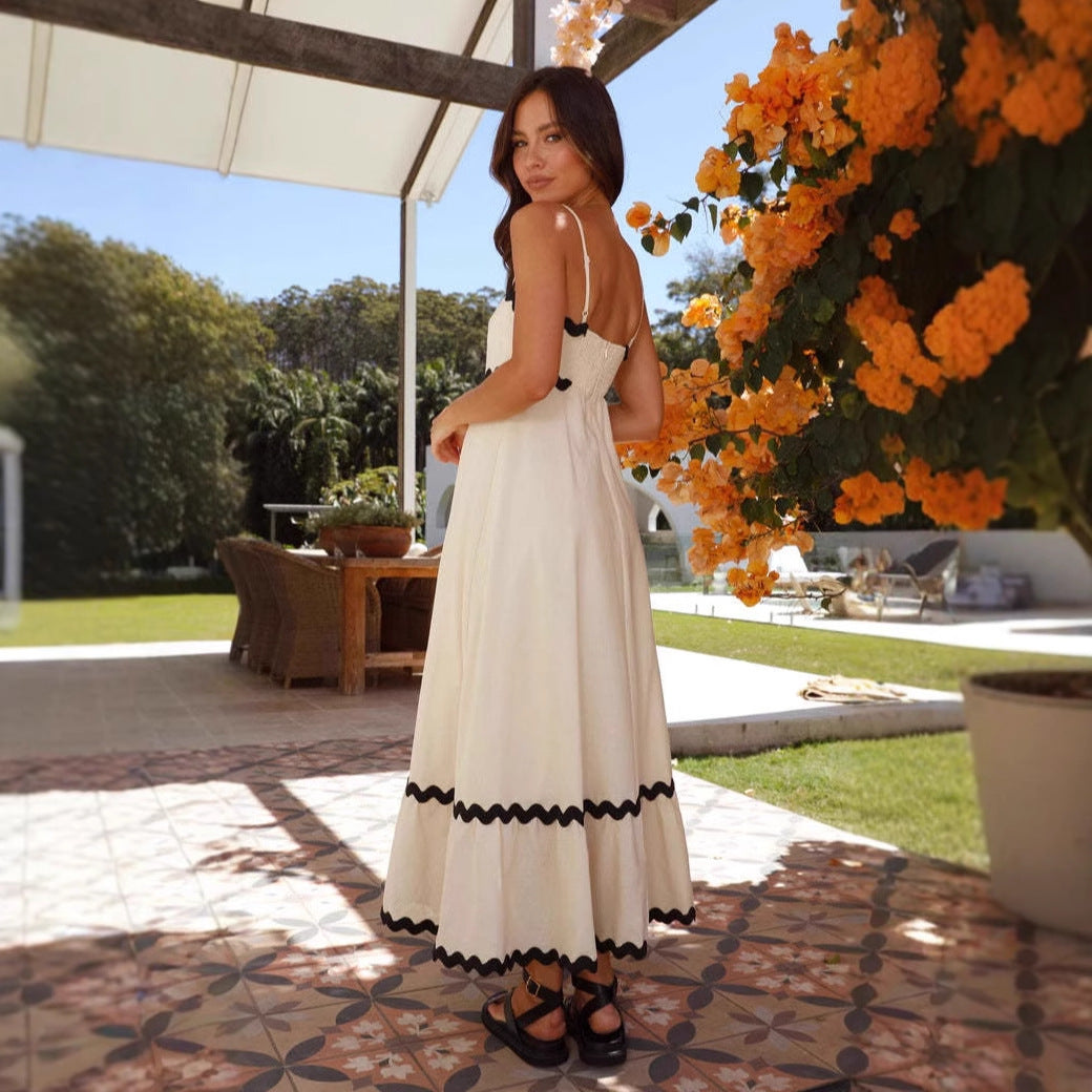 Robe Maxi Ligne A Avec Bretelles Fines Pour Femme | Idéale Pour L'Été
