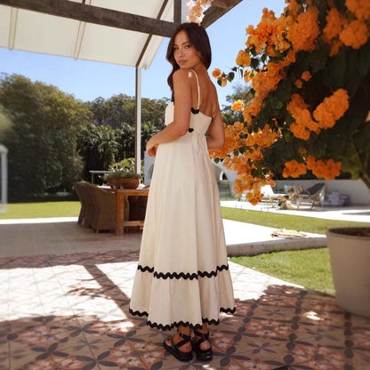 Robe Maxi Ligne A Avec Bretelles Fines Pour Femme | Idéale Pour L'Été