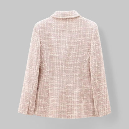 Blazer à double boutonnage et col cranté pour femme | Idéal pour l'automne