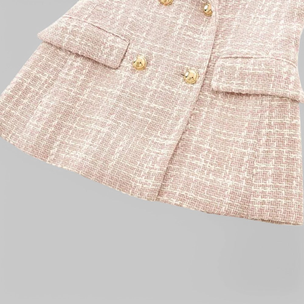 Blazer à double boutonnage et col cranté pour femme | Idéal pour l'automne
