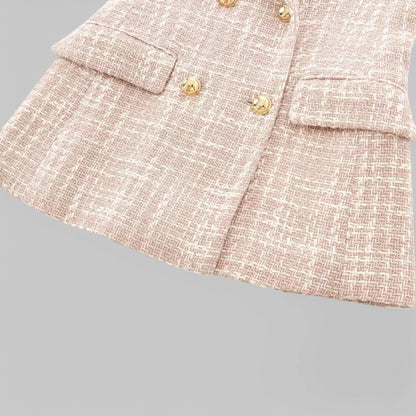 Blazer à double boutonnage et col cranté pour femme | Idéal pour l'automne