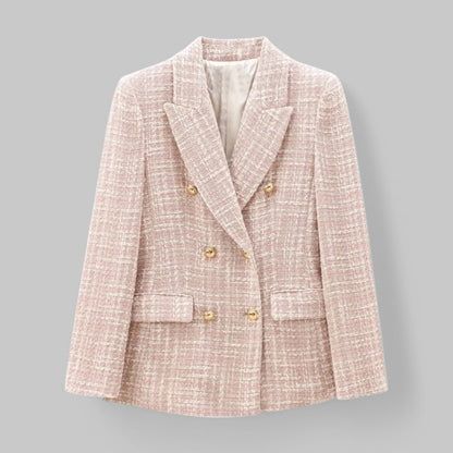 Blazer à double boutonnage et col cranté pour femme | Idéal pour l'automne