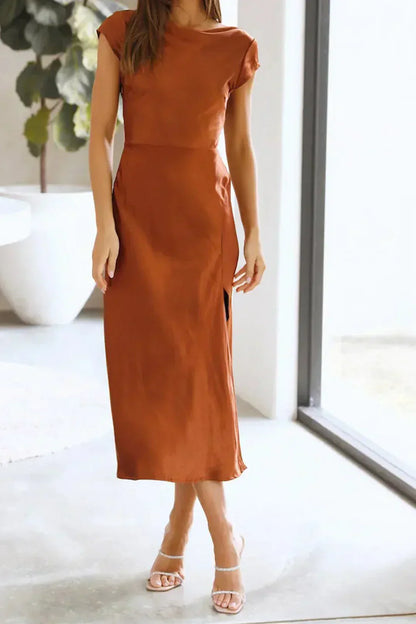 Robe midi fluide minimaliste pour femmes