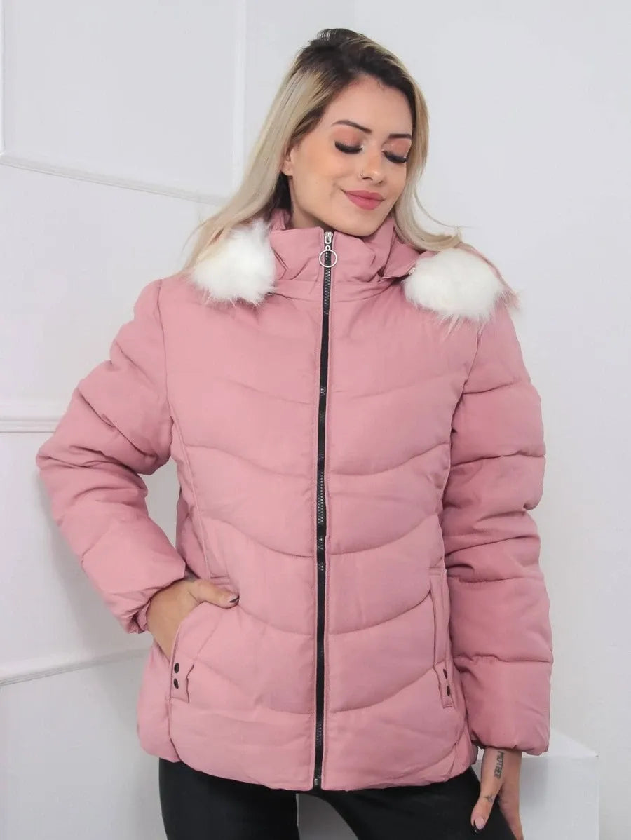 Veste Matelassée avec Capuche Amovible pour Femme | Idéale pour L’Hiver
