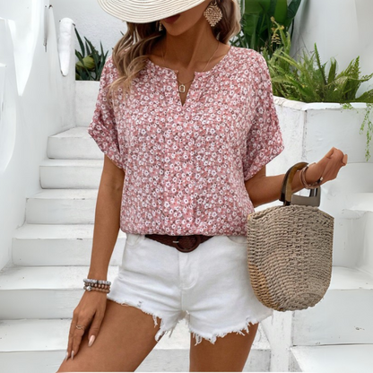 Blouse à Imprimé Floral et Coupe Classique pour Femme | Idéale pour le Travail ou les Dîners Décontractés
