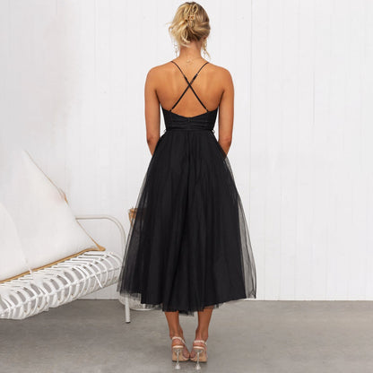 Robe Midi à Bretelles Fines pour Femme avec Coupe Fluide pour Été | Idéale pour Événements et Usage Quotidien