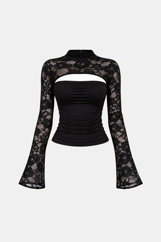 Top Avec Détail Découpé Et Manches Évasées Pour Femme | Idéal Pour Occasions Spéciales