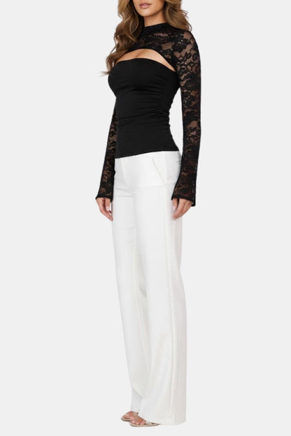 Top Avec Détail Découpé Et Manches Évasées Pour Femme | Idéal Pour Occasions Spéciales