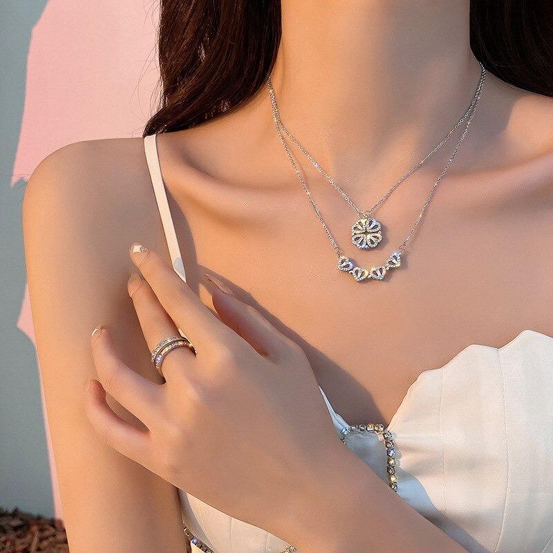 Collier Avec Pendentif Trèfle À Quatre Feuilles Pour Femme | Idéal Pour Un Usage Quotidien Ou Des Occasions