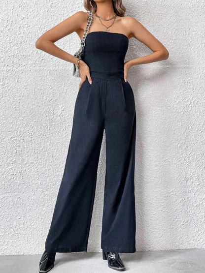 Combinaison Sans Bretelles Avec Jambes Larges Pour Femme | Idéale Pour Les Soirées Et Événements