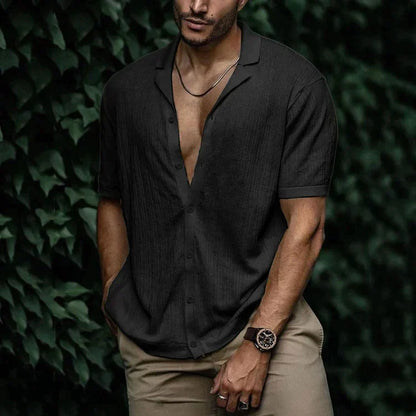 Chemise d’Été à Manches Courtes avec Col Décontracté pour Homme | Idéale pour les Journées Chaudes