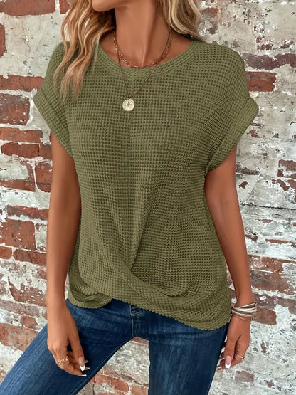 T-Shirt à Manches Courtes avec Motif Texturé pour Femme | Idéal pour les Journées Chaudes