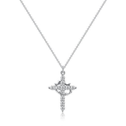 Collier avec Pendentif Croix Et Couronne Unisexe | Idéal Pour Un Usage Quotidien