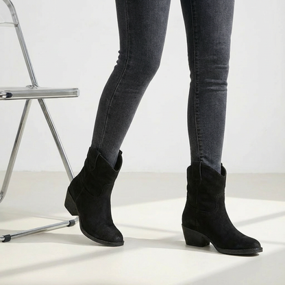 Bottines cowboy avec talon bloc pour femmes | Ideal pour l'automne et les occasions décontractées