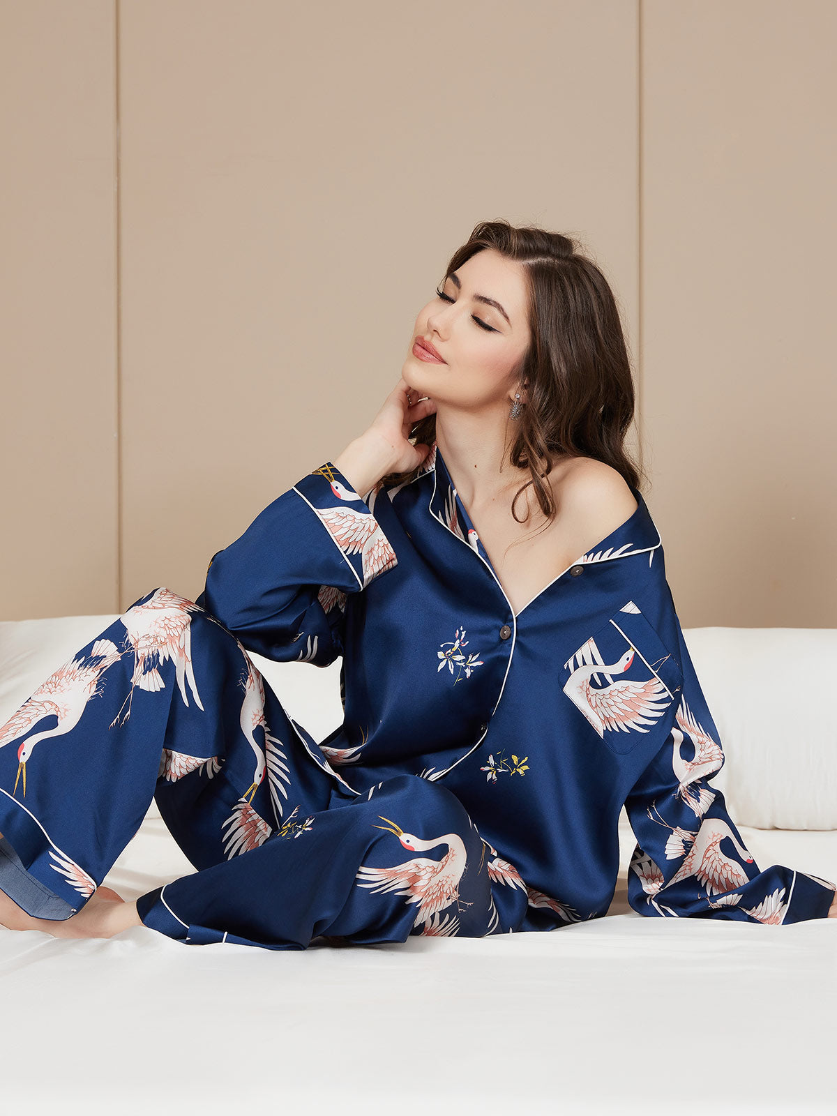 Ensemble De Pyjama 2 Pièces avec Bordure Contrastée pour Femme | Idéal pour Le Sommeil Et La Détente À La Maison