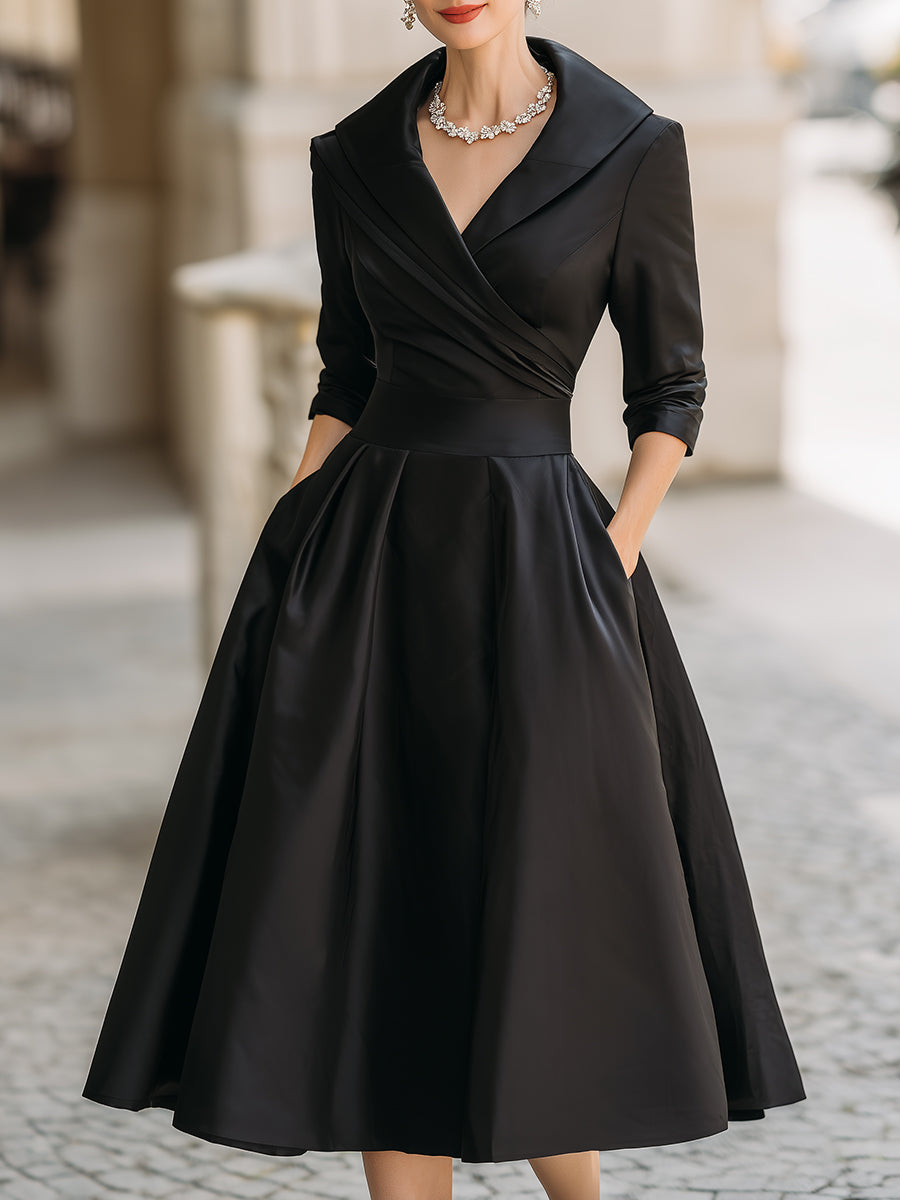Robe Midi Avec Corsage Ajusté Et Jupe Évasée Pour Femme | Idéale Pour Les Soirées Et Événements