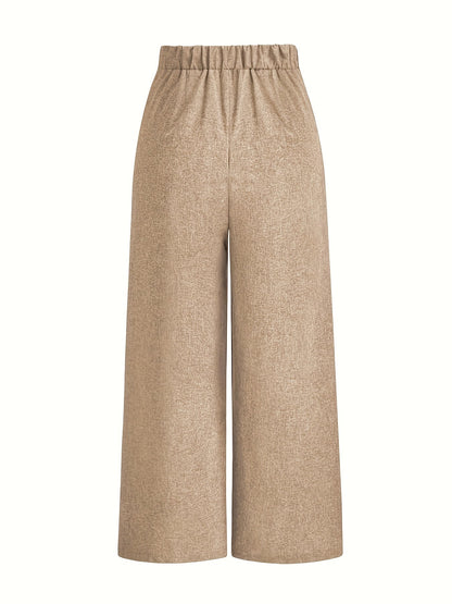 Pantalon Large Taille Haute Avec Plis Frontaux Pour Femme | Idéal Pour Usage Quotidien Et Professionnel