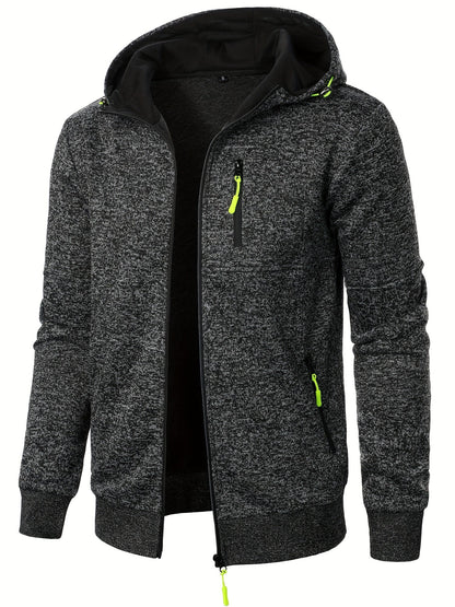 Veste Zippée À Capuche Avec Poches Multiples Pour Homme | Idéal Pour Usage Quotidien Et Activités Extérieures